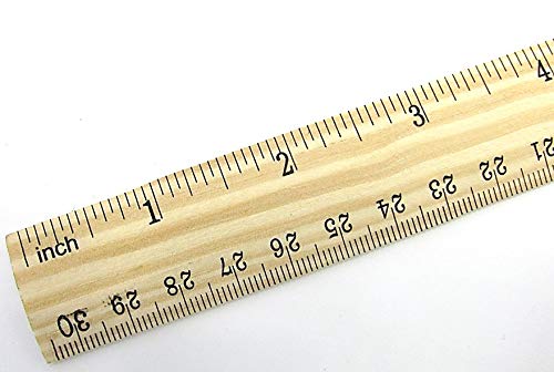 Wooden Ruler 12 Inch/30 Centimeter For School Classroom, Home, or Office | 2 Scale Measuring Tool CM & INCH | Pack Of 12 Pcs - Thumbnail 2