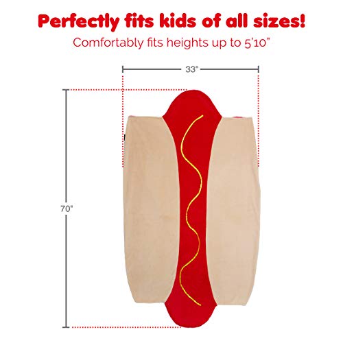 Silver Lilly Food Shaped Sleeping Bag Blanket - Novelty Wearable Plush Fleece Throw Blanket for Kids and Adults (Hot Dog)