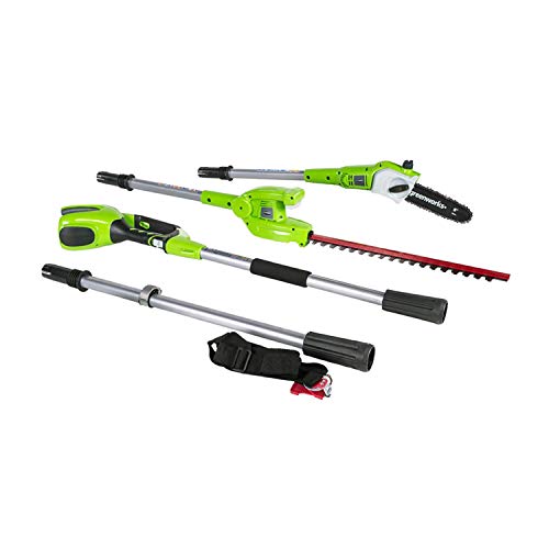 Greenworks 8.5' 40V Cordless Pole Saw with Hedge Trimmer Attachment, Battery Not Included PSPH40B00