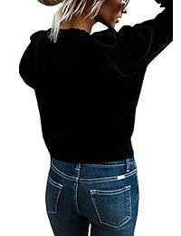 Imily Bela - Blusa de manga larga con volantes para mujer