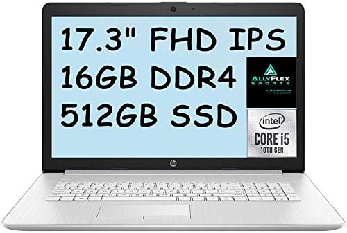 2021 Newest Flagship HP 17 Laptop Computer 17.3" FHD IPS, 10th Gen Intel Quad-Core i5-10210U(Beat i7-8550U), 16GB RAM, 512GB SSD, Backlit Keyboard, HDMI, WiFi, Webcam, DVDRW, Windows 10+AllyFlex MP 1 2021 Newest Flagship HP 17 Laptop Computer 17.3" FHD IPS, 10th Gen Intel Quad-Core i5-10210U(Beat i7-8550U), 16GB RAM, 512GB SSD, Backlit Keyboard, HDMI, WiFi, Webcam, DVDRW, Windows 10+AllyFlex MP
