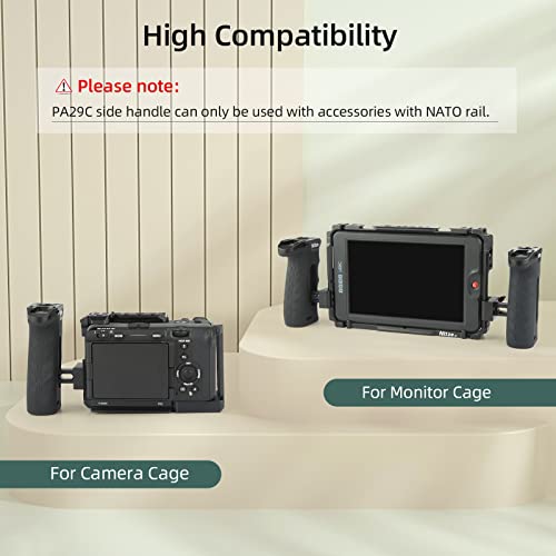 Nitze Side Handle with NATO Clamp, Ergonomic Side Handle for Left or Right Hand, Adjustable Side Grip Up and Down for Camera Cage - PA29C
