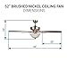 Hyperikon Indoor Ceiling Fan with Remote Control - 52-inch Brushed Nickel Ceiling Fan Fixture, Energy Star - Five Wood Blades and Frosted Dome Light - Bulb Not Included