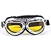 SAYFUT Sports Vintage Pilot Style Motorcycle Cruiser Scooter Goggle Yellow Lens