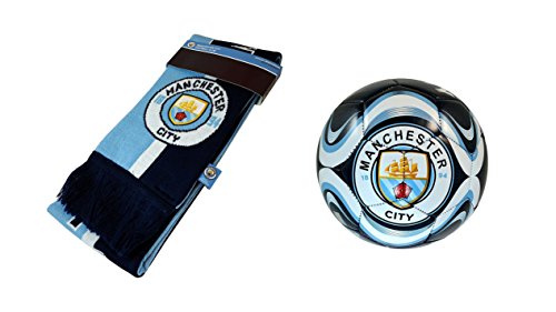 Manchester City F.C. Official Licensed Soccer Size 5 Ball & Scarf Combo 08-5