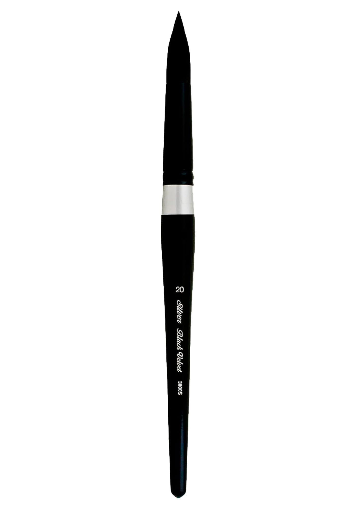 Silver Brush Limited 3000S-20 Black Velvet Professional Large Round Paint Brush, Natural Squirrel Hair and Synthetic Mix Blend Filament Watercolour Brush, Size 20, Short Handle