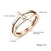 Womens Elegant 18K Rose Gold Stainless Steel Double Cross Ring Christian Fashion Wedding Engagement Band