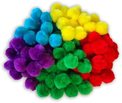 Assorted Craft Poms, 200 Per Package, 1-Inch, Great for Crafting, Embellishing, and School Projects