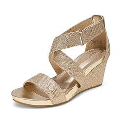 DREAM PAIRS Women's Elastic Ankle Strap Wedge