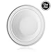 ELITE SELECTION Soup Plates – 25 Party Plastic Disposable Bowls – 12 oz. White Party Plates with Silver Rim – Soup Plastic Bowls – Party and Restaurant Accessories