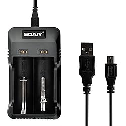 See SOAIY 1000mA Fast USB Powered AA AAA 18650 Battery Charger, Portable Battery Charger for A/AA/AAA Li-Ion NiMH Battery, Travel Battery Charger for 1.2V and 3.7V Rechargeable Battery Details