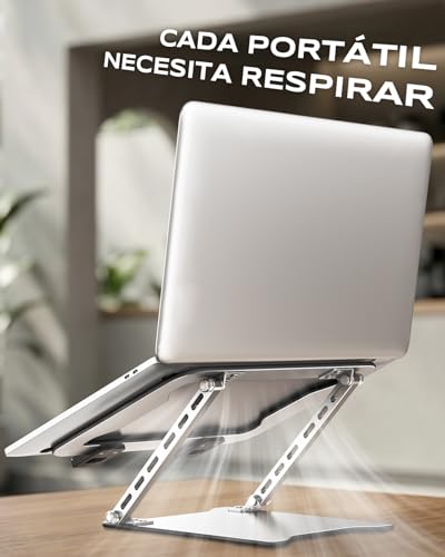 Babacom Laptop Stand Ultra Slim and Portable Desk, Height Adjustable Base with Dual Bar Stand, Laptop Stand Foldable with Cooling, Compatible with MacBook/Tablet (10-15.6")