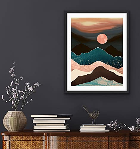 Diamond Painting Mountain Kit,Diamond Art Kits for Adults,Abstract Scenery Paint with Diamonds Round for Gift,Wall Decor(12x16\