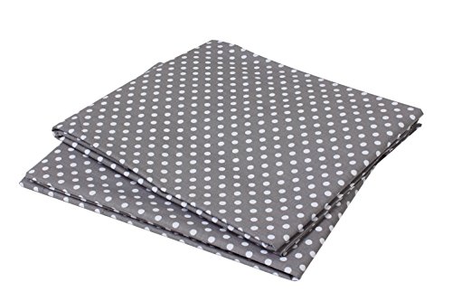 Bacati Mix and Match Pin Dots Crib Fitted Sheet, Grey, 2 Count