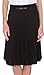 Knee Length Pleated A-Line Skirt with Skinny Belt