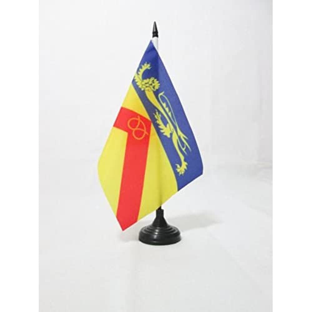 AZ FLAG Staffordshire county Table Flag 5'' x 8'' - Staffordshire county Office Decoration 100% Polyester 21 x 14 cm - Mini Desk Flag with Pole and Black Plastic Base