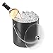 OGGI Vinyl Ice Bucket- Black Vinyl Ice Bucket with Lid and Handle, Ideal Wine Chiller Bucket or Ice Bucket for Cocktail Bar, Great Addition to Bar Cart and Home Bar Accessories, 3-quart (2.8-liter)