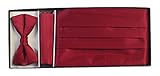 Gioberti Men's Satin Formal Bow Tie, Pocket Square, and Cummerbund Set