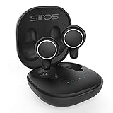 True Wireless Earbuds, SIROS 5H Continuous 25H Cyclic Playtime 5.0 Bluetooth Earbuds with Wireless Charging Case, Touch Control Binaural Stereo Deep Bass Bluetooth Wireless Earbuds with 2 Mic