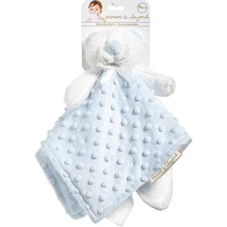 Blankets and Beyond Blue and White Dot Bear Baby Security Blanket