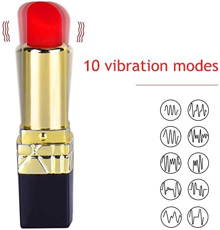 Portoo C-Litoral Ví-Bratór USB Charging Lipstick 10 Frequency Vibration Magic Wand -Gold