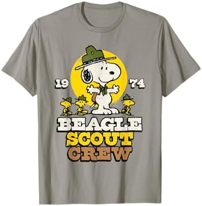 Amazon.com: Peanuts - Snoopy Beagle Scouts 50 Year Badge T-Shirt