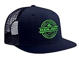 Koloa Surf(tm) Thruster Logo Mesh Back Trucker Hat in Navy-Green Logo