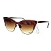SA106 Womens High Point Squared Half Rim Look Cat Eye Sunglasses Brown