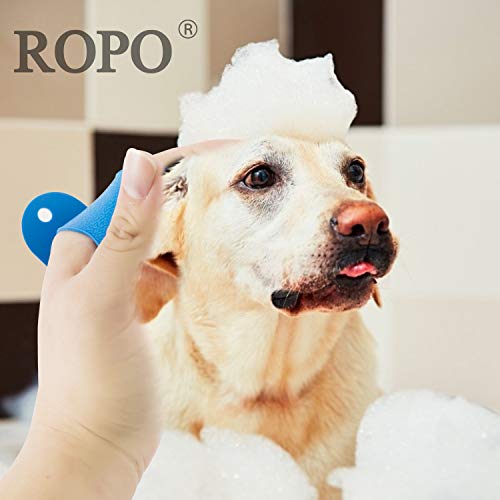ROPO Dog Grooming Brush, Pet Shampoo Bath Brush Soothing Massage Rubber Comb with Adjustable Ring Handle for Long Short… - Image 7