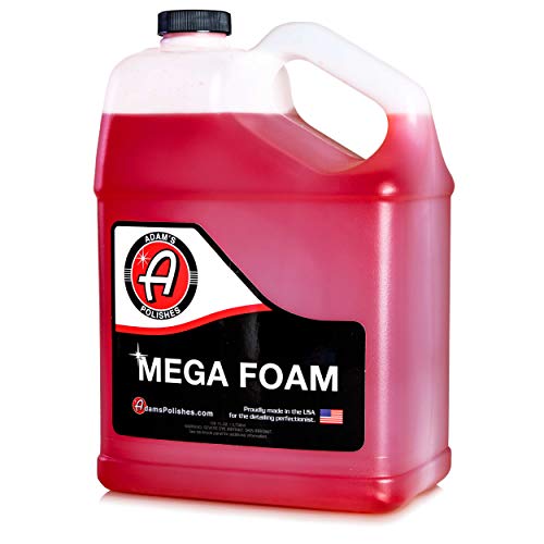 Adam's Mega Foam Shampoo Gallon - pH Neutral Wash Soap Designed for Maximum Foam Suds in Your Bucket, Foam Cannon or Gun, Sponge, Mitt, Chamois - Won't Strip Or Remove Wax Sealant or Ceramic Coating