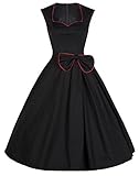 YACUN Women's Vintage Floral 1920s Rockabilly Swing Cocktail Party Dress
