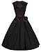 YACUN Women's Vintage Floral 1920s Rockabilly Swing Cocktail Party Dress