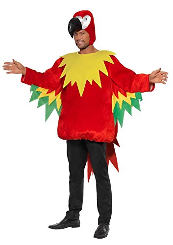 Smiffy's Men's Parrot Costume with Jumpsuit and Hood