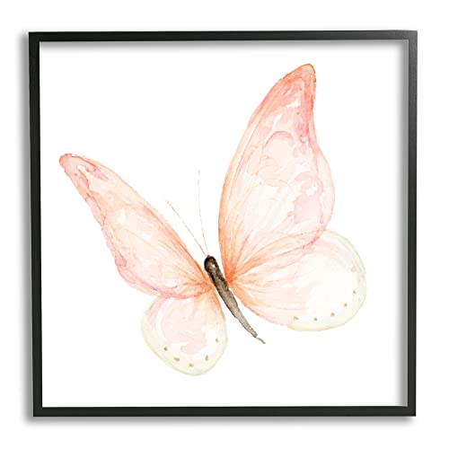 Stupell Industries Pink Butterfly Watercolor Painting Kids' Nursery Insect, Des…