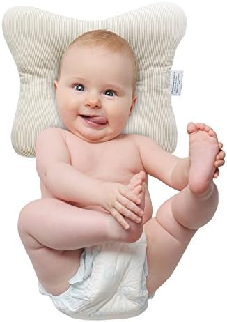 Baby Pillow for Newborn & Infants - Prevents Flat Head Syndrome - Correct Flat Head, Encouraging Better Sleep. 100% Cotton, Breathable & Washable, Hypoallergenic, Handmade