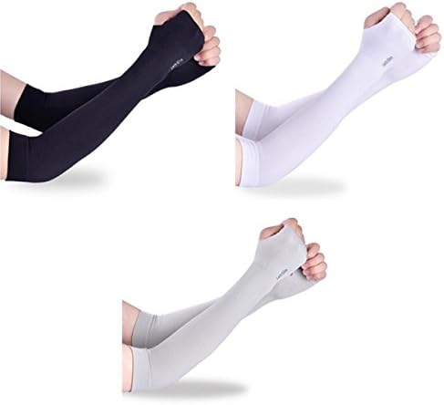 Vividly 3 Pairs Arm Sleeves UV Sun Protective Arm Compression Cover Warmer Cooler 1 pair for Bike/Hiking/Golf