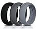 Swagmat Silicone Wedding Rings, 3 Pack Wedding Bands for Men & Women (Black, Dark Gray, Medium Gray, 9.5-10) primary