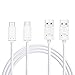 2-Pack USB Type C (USB-C) to USB 3.0 Type A Charge and Sync Cable for LG G6, V30, HTC U11, Samsung Galaxy S8, Note 8, Nokia 8, 9, Google Pixel XL, Moto Z2 Force and Type-C Phone (2X White 1M)