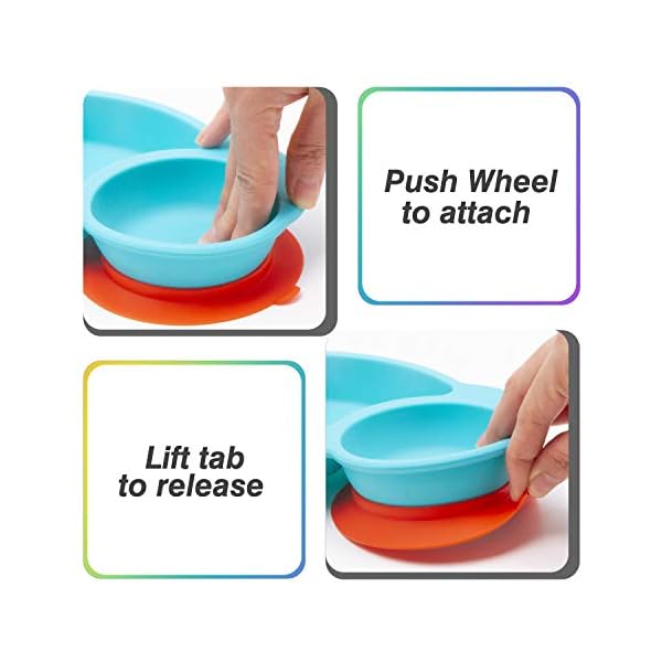 Qshare Toddler Plates, Portable Baby Plates for Toddlers, BPAFree