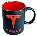 TESLA Coffee Mug - Matte Black with Red Logo & Interior (11 oz) Best Tesla Gifts For Men, Women, Boyfriend, Boss, Dad, Mom, Husband, Wife Birthday, Xmas Christmas Gift | Model S, X, 3 Accessories
