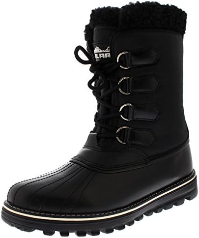 Womens Duck Waterproof Rain Snow Winter Fleece Lined Warm Mid Calf Boots