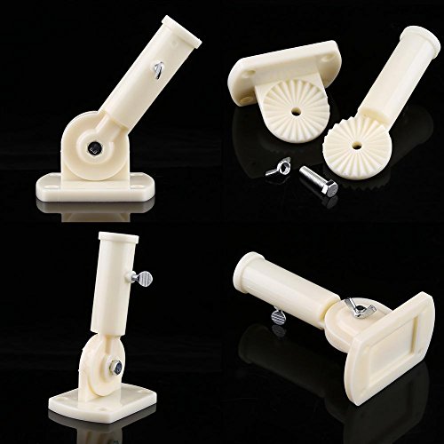 Plastic Flag Holder,30mm Dia Flag Bracket Holder Adjustable White Plastic Wall Mounting Flag Pole Holder Flagpole Bracket Windsock Base - Thumbnail 2
