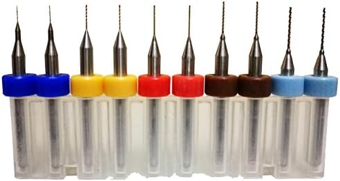 Ivelink Drill Bits 3D Printer Cleaning Nozzle Kit for Makerbot Mendel Reprap-0.2mm 0.3mm 0.4mm 0.5mm 0.6mm (Pack of 10pcs)