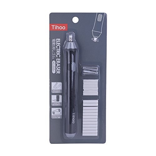 WLIVE Electric Eraser Kit - Portable Rubber Eraser with 22 Eraser Refills, Auto Pencil Eraser for Artist Drawing, Painting, Sketching, Drafting, Architectural P (Black)