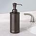 mDesign Steel Refillable Liquid Soap Dispenser Pump Bottle - for Bathroom Vanity Countertop - Holds Hand Soap, Dish Soap, Essential Oils - Hyde Collection - 2 Pack - 2 Pack - Bronze