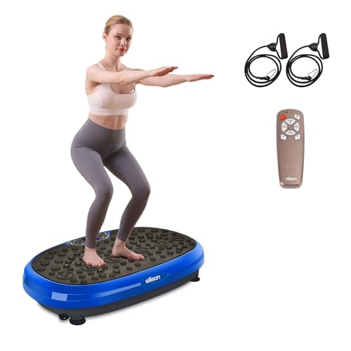 EILISON FitMax 3D XL Vibrationsplatte Übungsgerät - Ganzkörper-Workout-Vibrationsplattform mit Schlaufenbändern - Lymphdrainage-Maschine für Gewichtsv