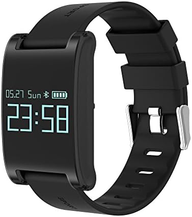 YEMON Smart Wristband Heart Rate monitor blood Pressure Smart Band Fitness Activity Tracker Sport Bracelet DM68 Pedometer Watch (Black)