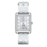 Coach Womens 14502159 Page Signature Silver Stainless Bangle Watch