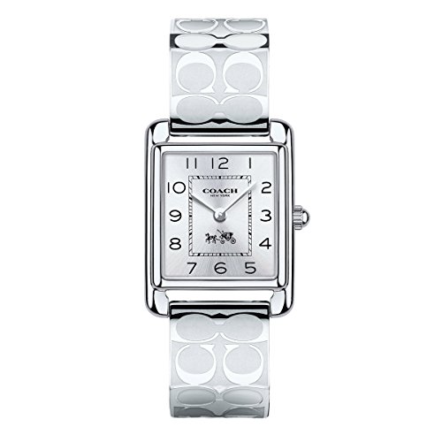 Coach Womens 14502159 Page Signature Silver Stainless Bangle Watch