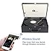 1byone Suit-case Style Turntable Wireless Streaming with Speaker, Vinyl to MP3 Recording, Belt Driven Vinyl Record Player, Black